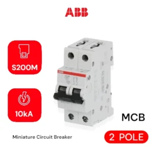 ABB MCB S200M – 2P – C – (AC) 10 kA