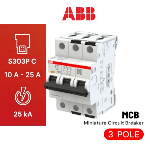 ABB MCB S303P 10-25A 25KA