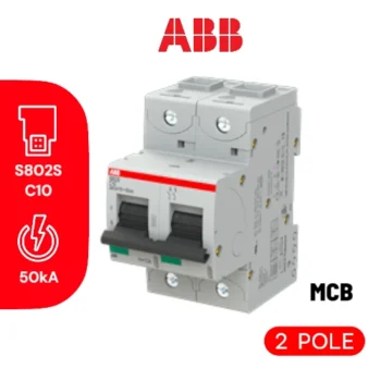 MCB Tipe S 802 S-C10 (50KA), 10A, 2P - MCB ABB