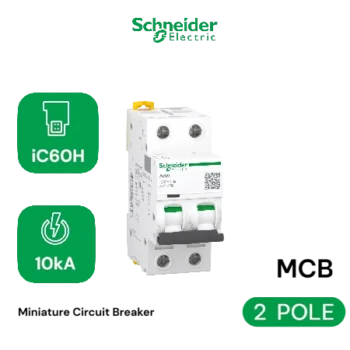 iC60H - miniature circuit breaker - 2P - 32A - C curve