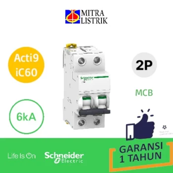 iC60N - miniature circuit breaker - 2P - 63A - C curve