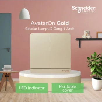 Schneider E8332L1LED_WG_G3 AVATARON SAKLAR 2 GANG 1 ARAH WINE GOLD E8332L1LED_WG_G3