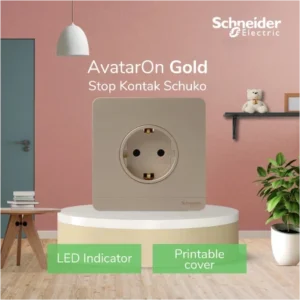 Schneider Electric AvatarOn Stop Kontak Schuko Gold – E83426_16S_WG_G3