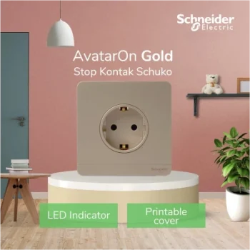 Schneider E83426_16S_WG_G3 AVATARON STOP KONTAK 16A SCHUKO WINE GOLD E83426_16S_WG_G3