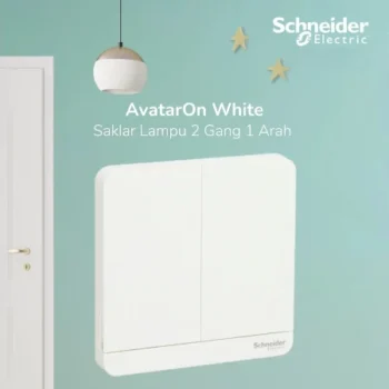 Schneider E8332L1LED_WE_G3 AVATARON SAKLAR 2 GANG 1 ARAH WHITE E8332L1LED_WE_G3