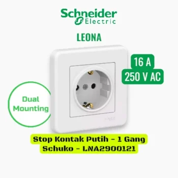 Schneider Leona LEONA STOP KONTAK 1 GANG SCHUKO NO CHILD PROTECTION