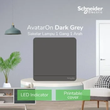 Schneider E8331L1LED_DG_G3 AVATARON SAKLAR 1 GANG 1 ARAH DARK GREY E8331L1LED_DG_G3