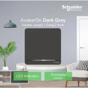 Schneider Electric AvatarOn Saklar Lampu Grey 1 Gang 2 Arah – E8331L2LED_DG_G3