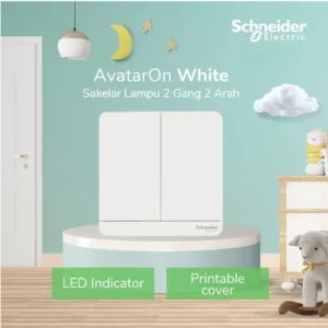Schneider Electric AvatarOn Saklar Lampu Putih 2 Gang 2 Arah – E8332L2LED_WE_G3