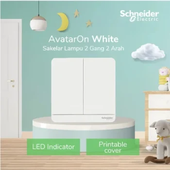 Schneider E8332L2LED_WE_G3 AVATARON SAKLAR 2 GANG 2 ARAH WHITE E8332L2LED_WE_G3