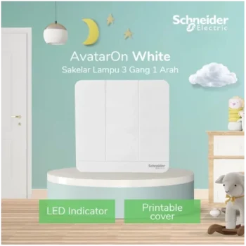 Schneider E8333L1LED_WE_G3 AVATARON SAKLAR 3 GANG 1 ARAH WHITE E8333L1LED_WE_G3