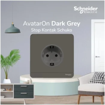 Schneider E83426_16S_DG_G3 AVATARON STOP KONTAK 16A SCHUKO DARK GREY E83426_16S_DG_G3