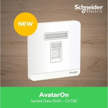 Schneider Electric AvatarOn White Data Socket RJ45 CAT6E E8331RJS6_WE