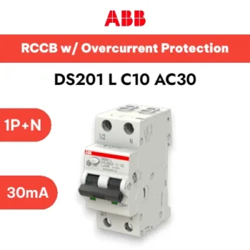 ABB DS201 L C10 AC30 Residual Current Circuit Breaker with Overcurrent Protection