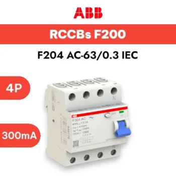 ABB ELCB (Earth Leakage Circuit Breaker) F 204 AC-63/0.3, 4P 300mA - ELCB ABB