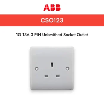 ABB CSO 123 1G 13A 3 PIN UNISWITCHED SCKET OUTLET, CLASSIQ