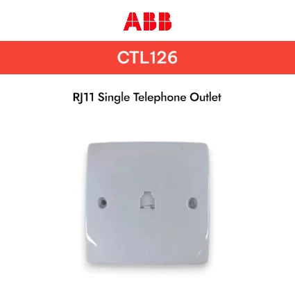 ABB CTL126 RJ11 Single Telephone Outlet