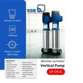 KSB Movitec VF 4/6 Vertical Multistage Pump – 1.1 kW IP55 (50Hz, Close Coupled with Motor)