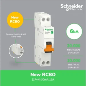 domae new rcbo slim 1p+n 30ma 16a domd1616 schneider electric