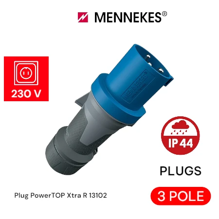 MENNEKES Plugs IP 44 AM-TOP 63A 3P 230V 13102