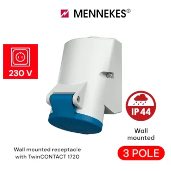 Wall mounted receptacles IP44 (through-wiring type) 16A, 3P, 230V
- MENNEKES